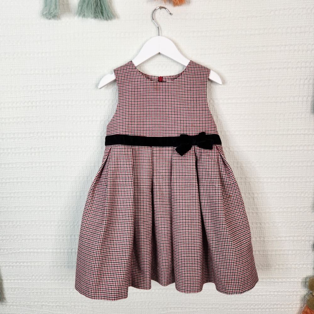Gymboree Houndstooth Velvet Bow Dress